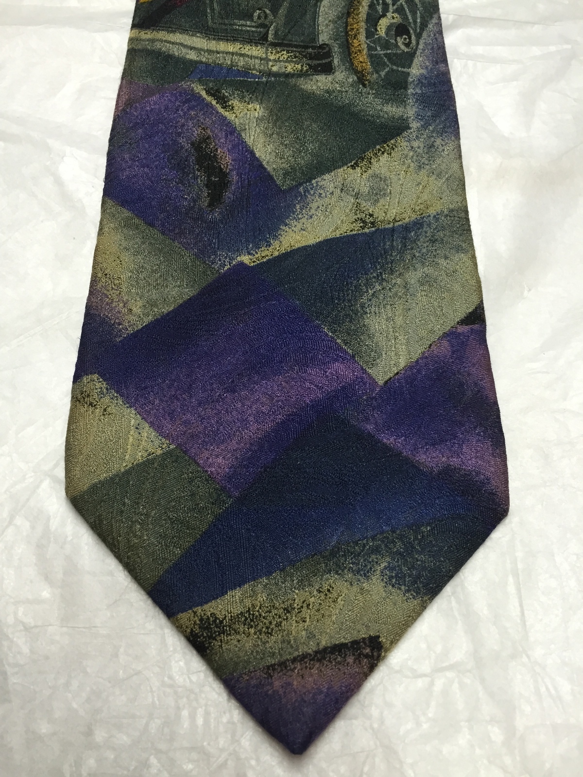 BALLY MENS TIE PURPLE GRAY GREEN BLUE 4 X 60 BALLY MENS TIE PURPLE GRAY GREEN BLUE 4 X 60