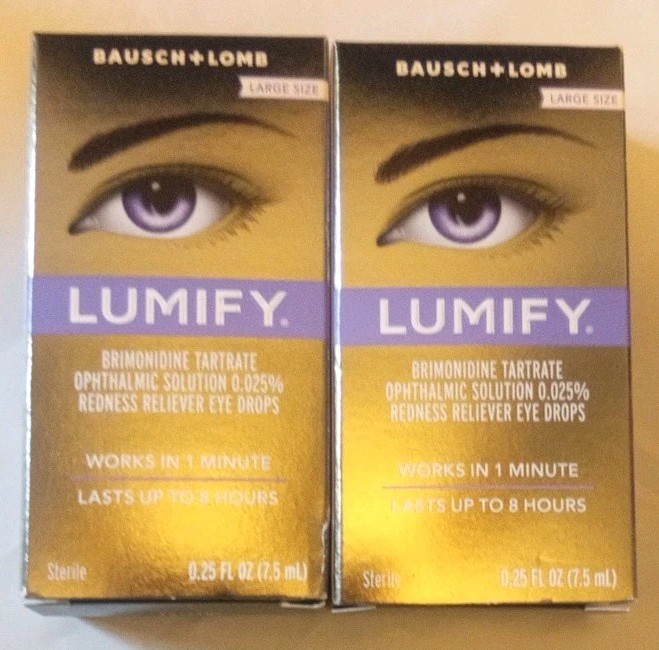 SALE 2 Large Lumify Eye Drops. 7.5 ML  NEW  USA 2028 Exp