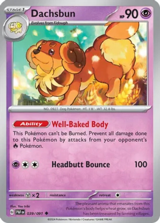 Dachsbun - 039/091 - Uncommon (Near Mint) Paldean Fates - Psychic Pokémon