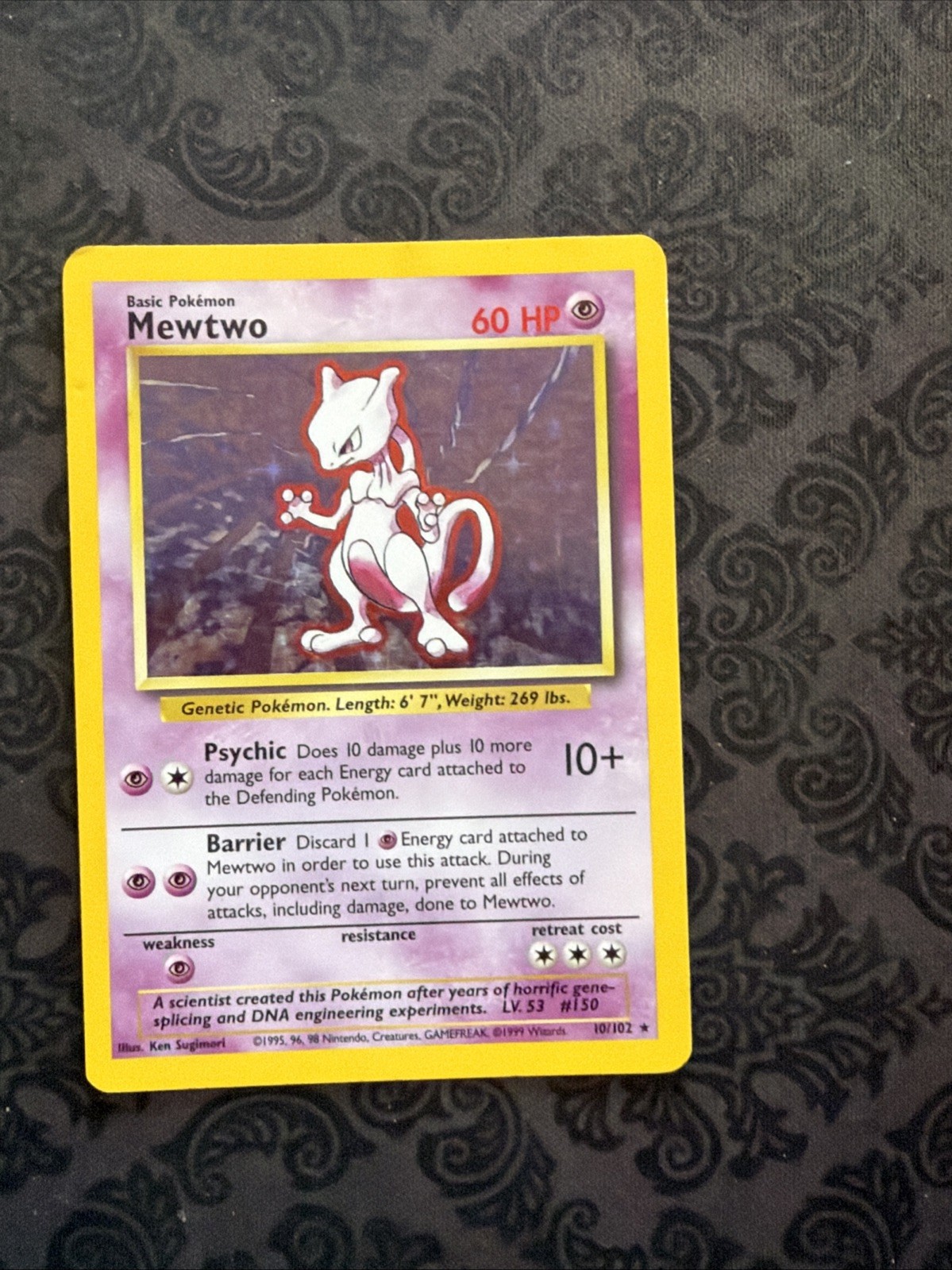 Base Set Mewtwo Holo 10/102 Pokemon Card