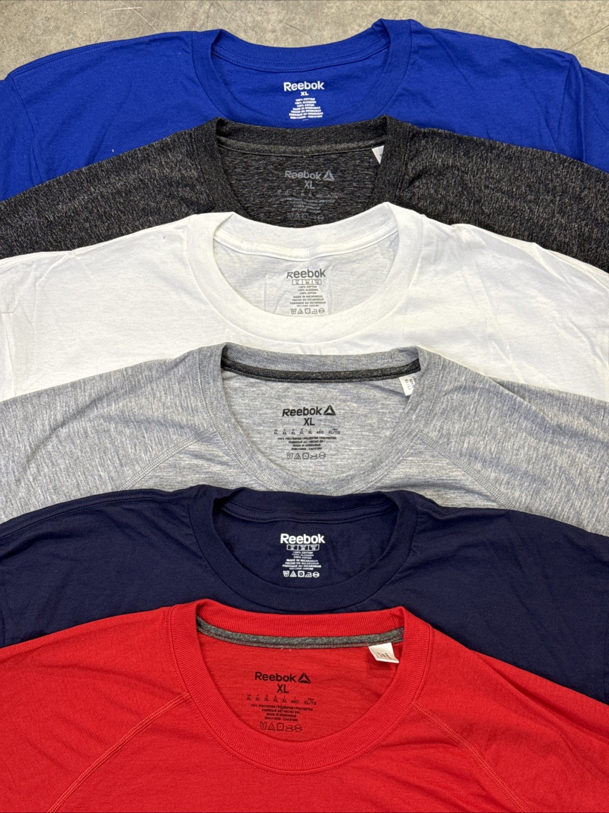 Reebok Men\'s Short Sleeve 6 Pack New T-Shirt, Size SMALL (6 Colors Pack)