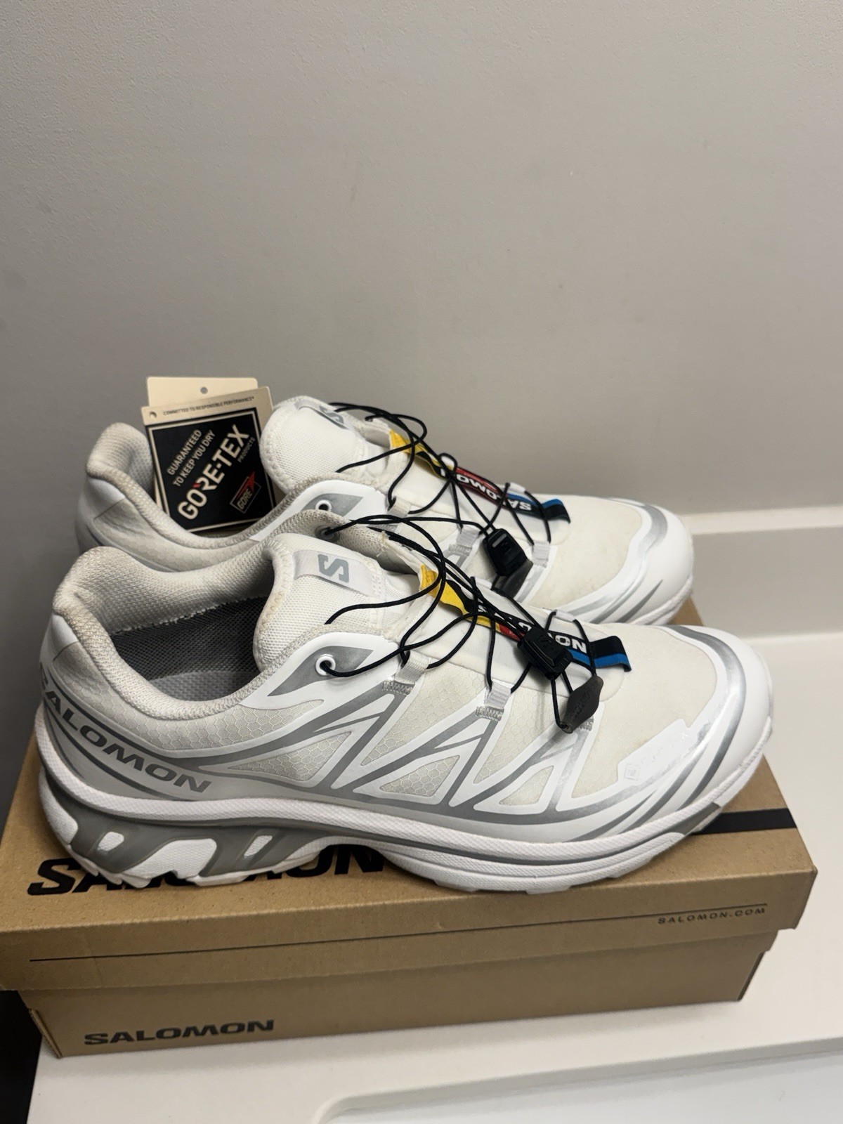 Size 10 US M Salomon XT6 White Ftw Silver L47581100 Men\'s Used Hiking Shoes Size 10 US M Salomon XT6 White Ftw Silver L47581100 Men\'s Used Hiking Shoes