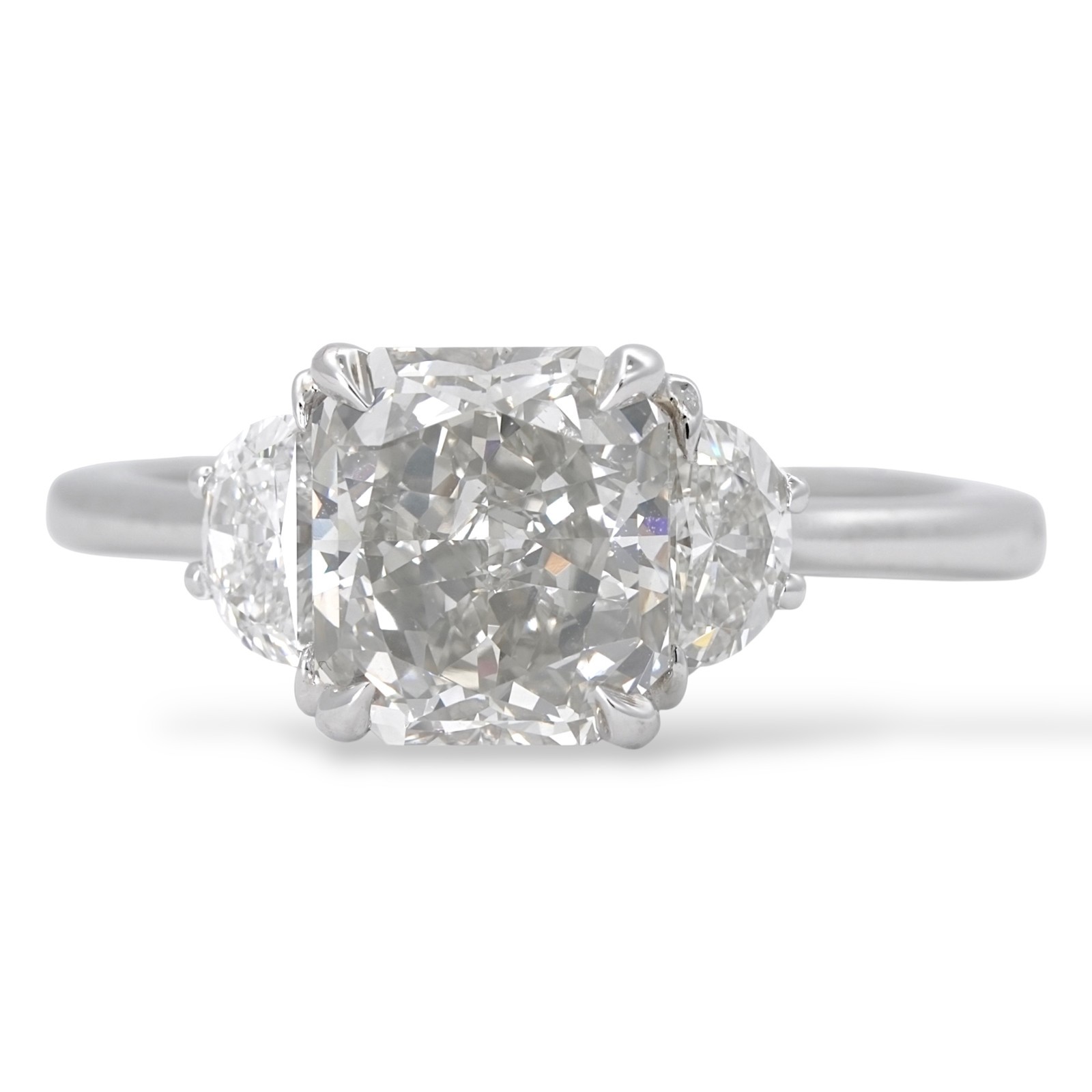 Fancy Grey Natural Diamond 2.11 CT Center GIA Three Stone Engagement Ring Fancy Grey Natural Diamond 2.11 CT Center GIA Three Stone Engagement Ring
