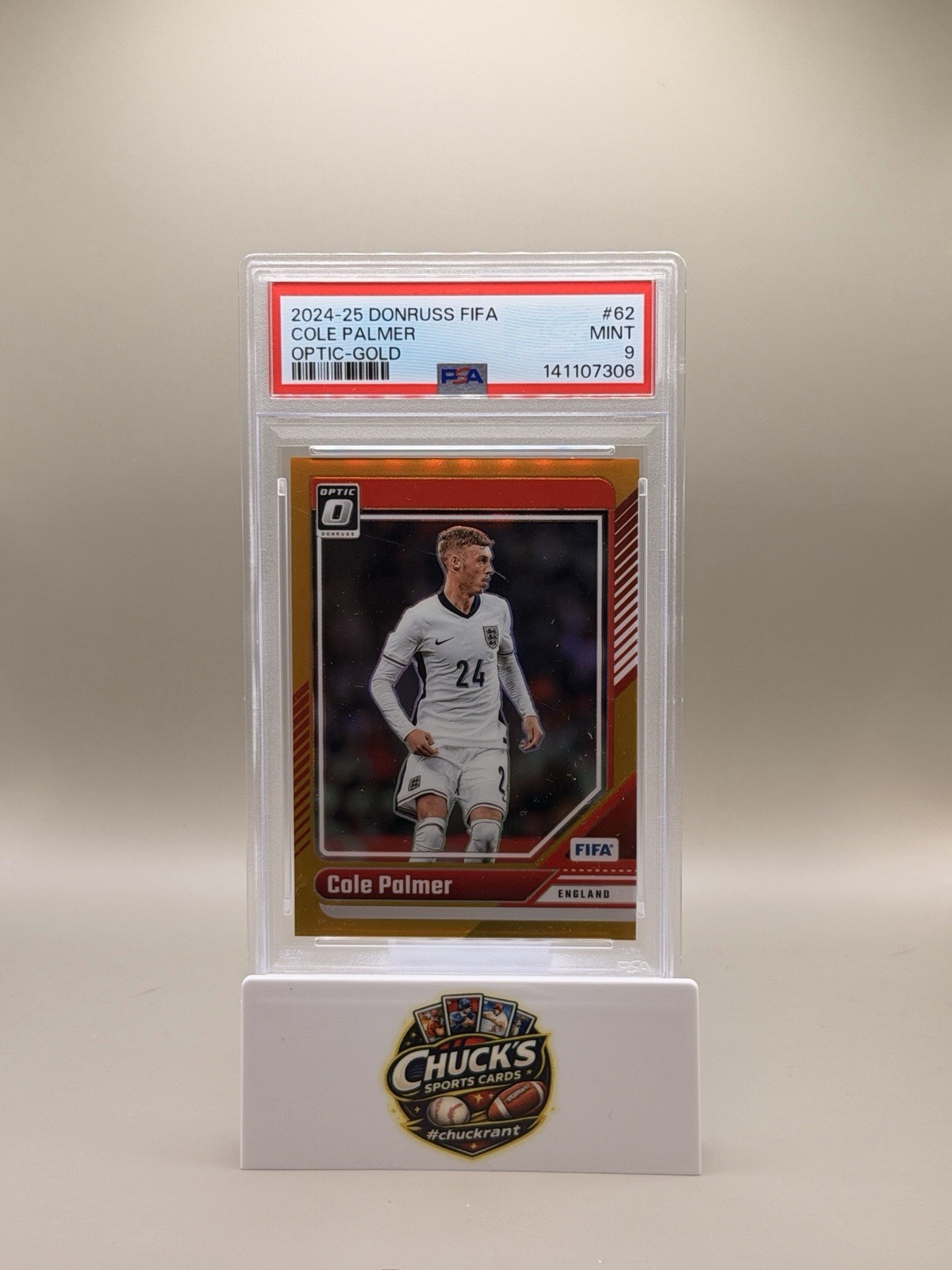 2024-25 Panini Donruss FIFA Gold Optic /10 PSA 9 England #62