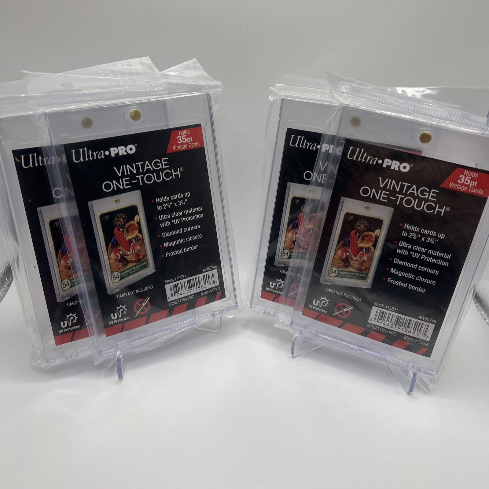 Ultra Pro VINTAGE One-Touch 35pt Point Magnetic Card Holder, lot of 4