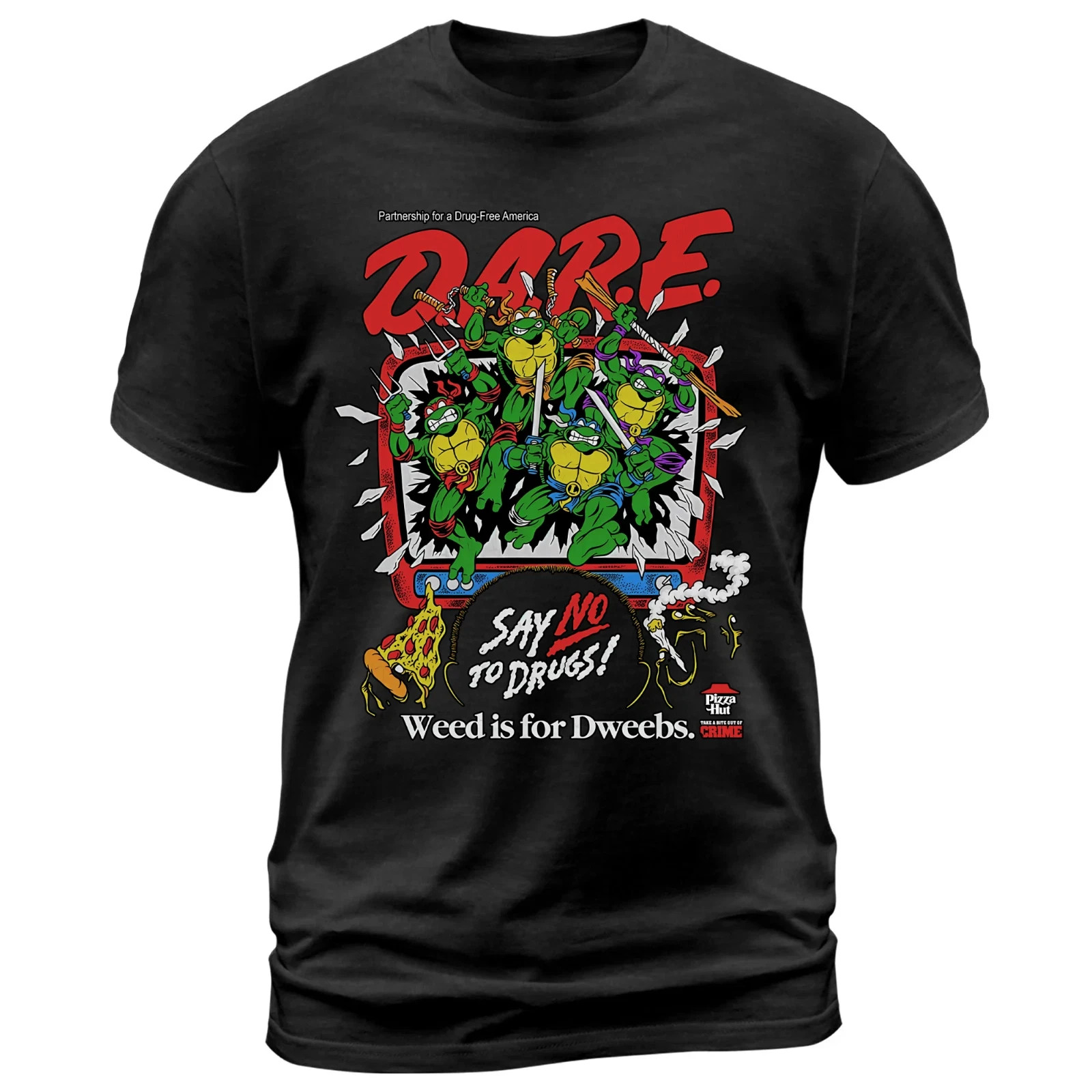 TMNT Dare To Say No To Drugs Retro Cartoon Tee