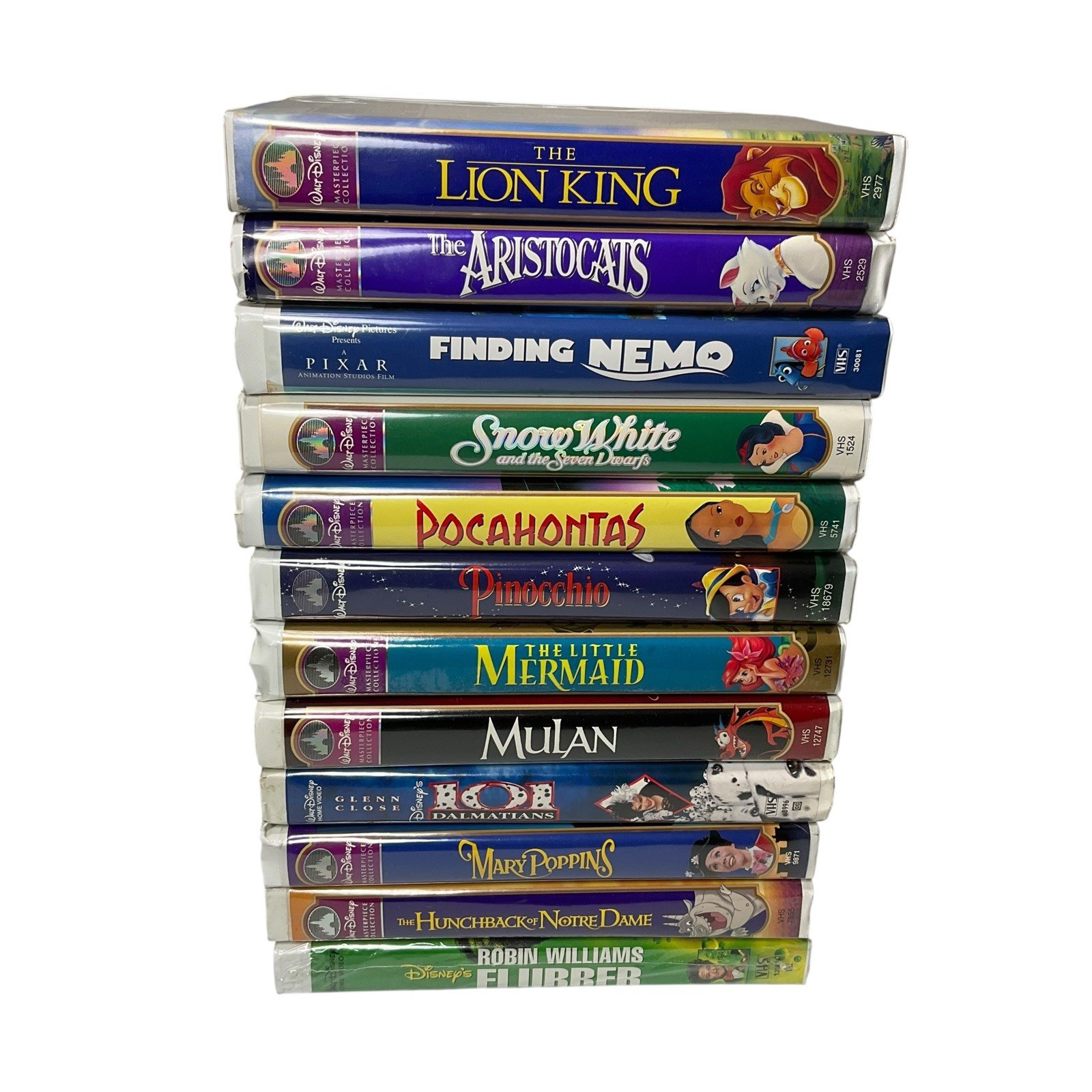 12 Vintage Walt Disney VHS Tapes  Classic Movies Clamshells Starter Collection