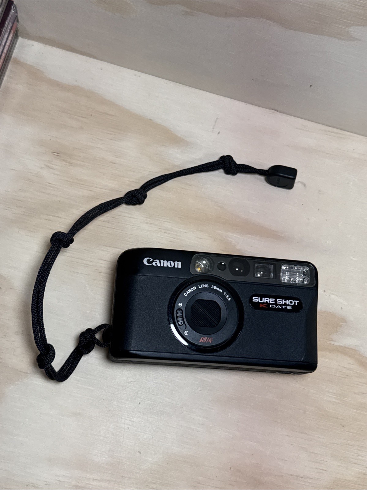 Canon Sure Shot K Date Black Built-In Flash Point & Shoot Film Camera With Strap Canon Sure Shot K Date Black Built-In Flash Point & Shoot Film Camera With Strap