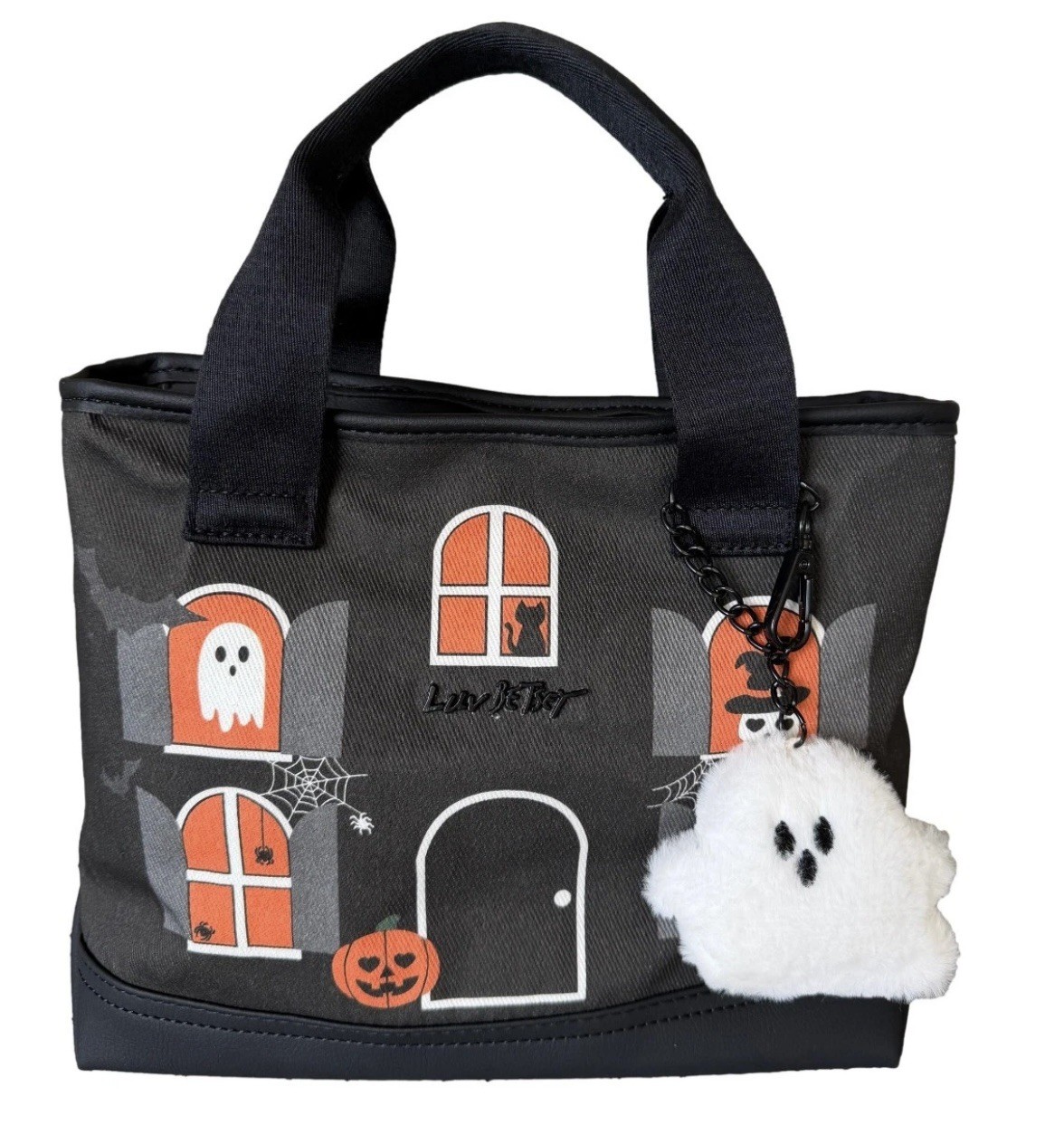 NEW Betsey Johnson Halloween Purse Haunted House Ghost Canvas Tote Crossbody Bag