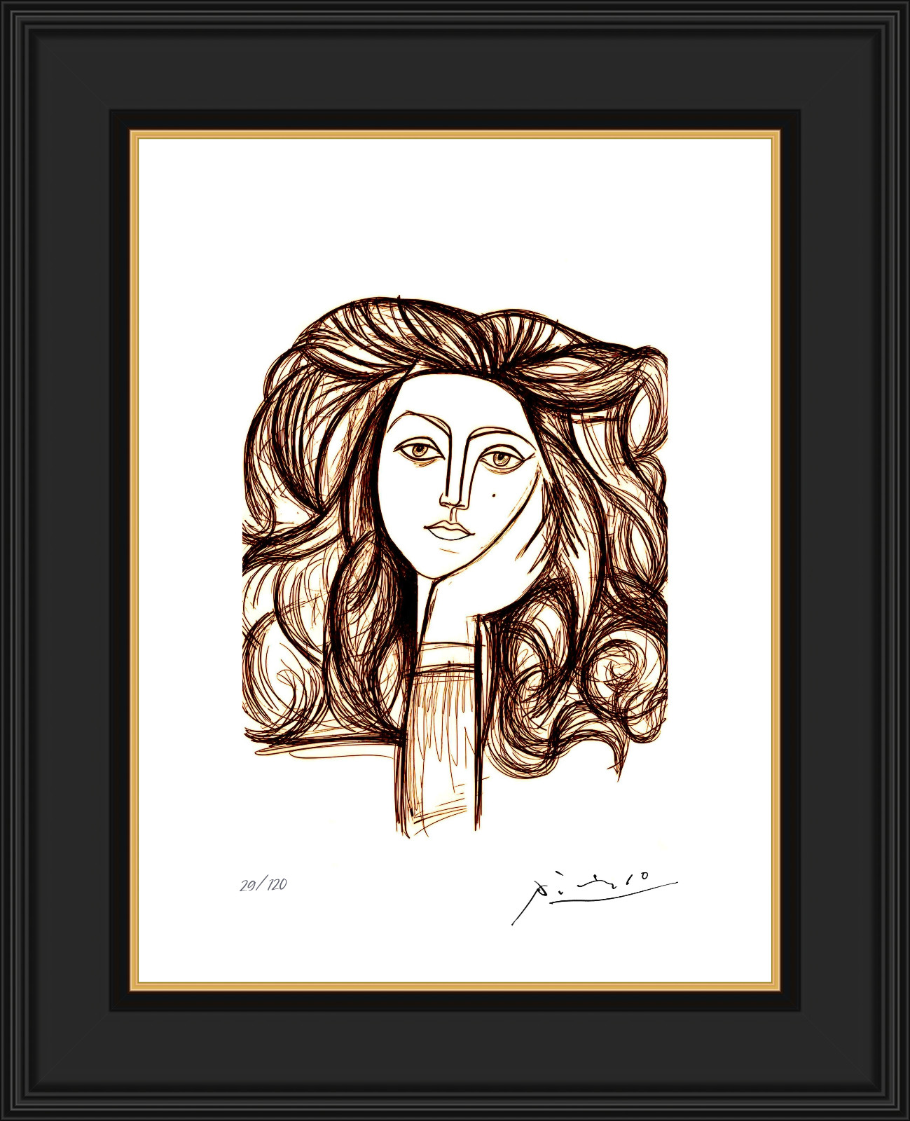 Picasso, Portrait of Francoise, Numbered, LIthograph