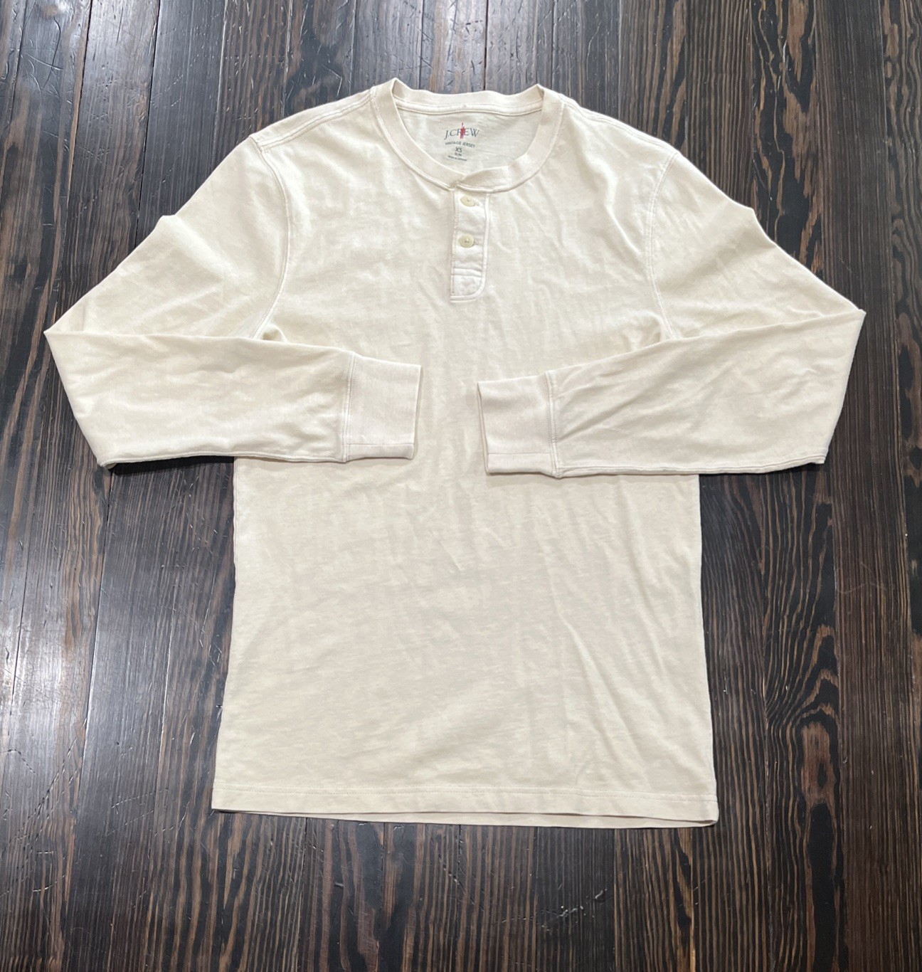 J. Crew Vintage Jersey Henley Shirt Men’s XS Slim Cream Cotton J. Crew Vintage Jersey Henley Shirt Men’s XS Slim Cream Cotton