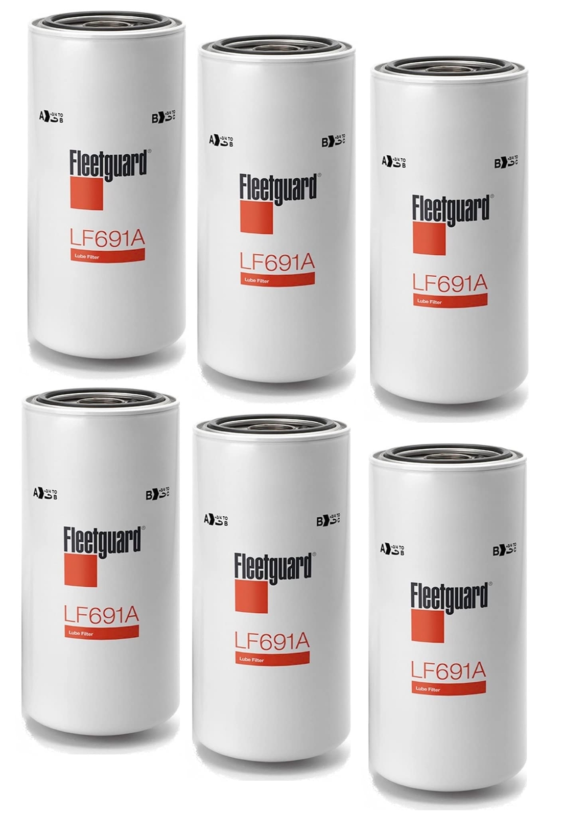 LF691A Fleetguard Lube Spin-On (Pack of 6), Replaces Baldwin B99, Donaldson 