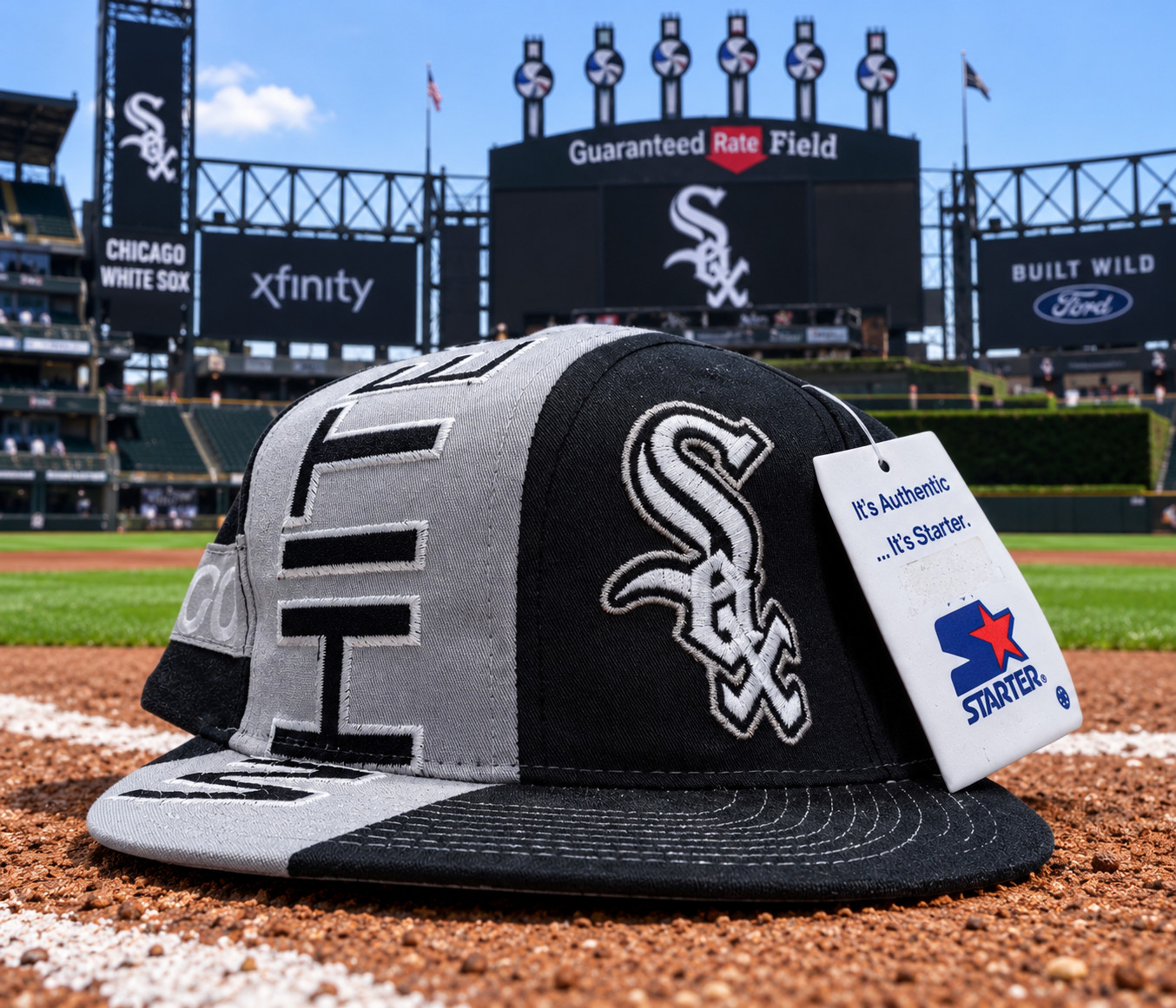 Chicago White Sox MLB Starter Swirl Snapback Hat VTG 90s Streetwear Baseball NWT