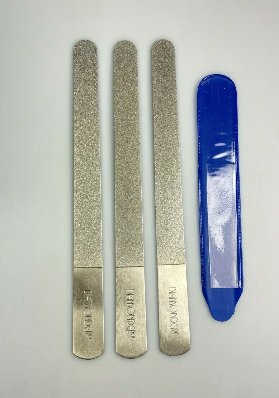 3PK Diamond Deb Manicure Nail File Crystal Surface AUTHENTIC-8\'\'