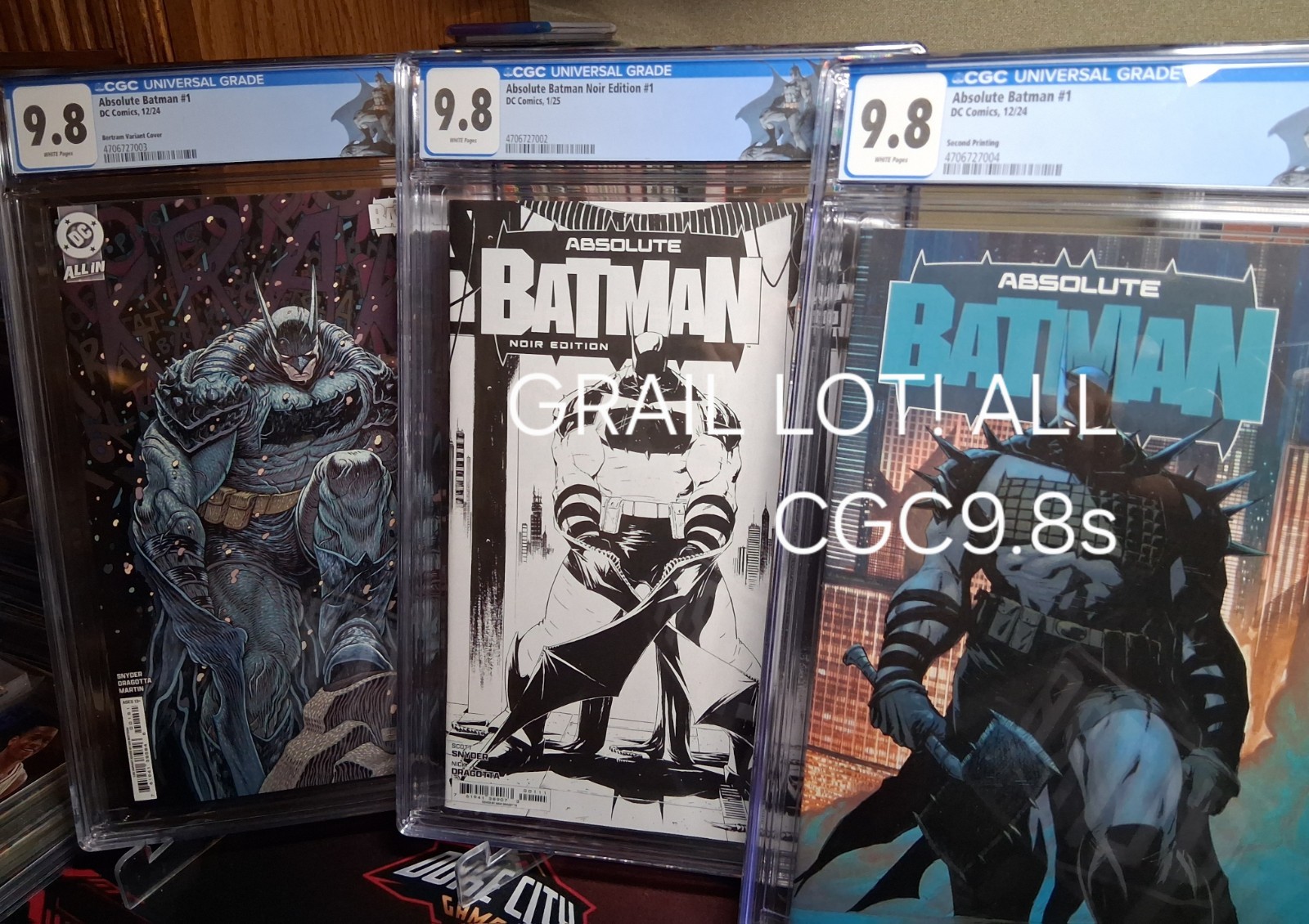Absolute Batman #1 CGC 9.8 Lot GRAIL 1:25 Variant NOIR DRAGOTTA 2nd Print 