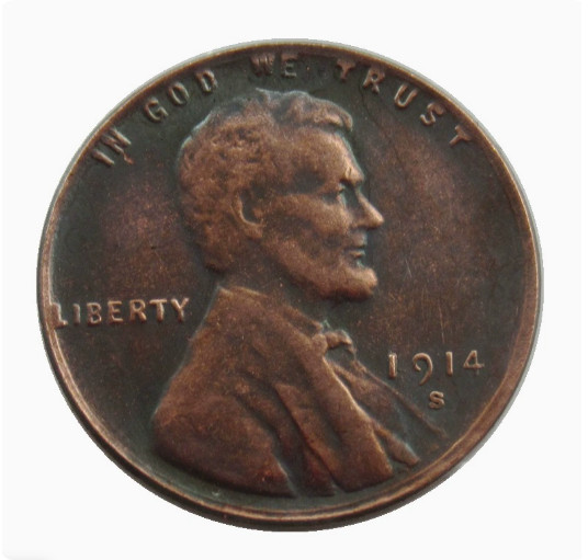 1914-S Lincoln Wheat Cent As shown in the figure 1914-S Lincoln Wheat Cent As shown in the figure