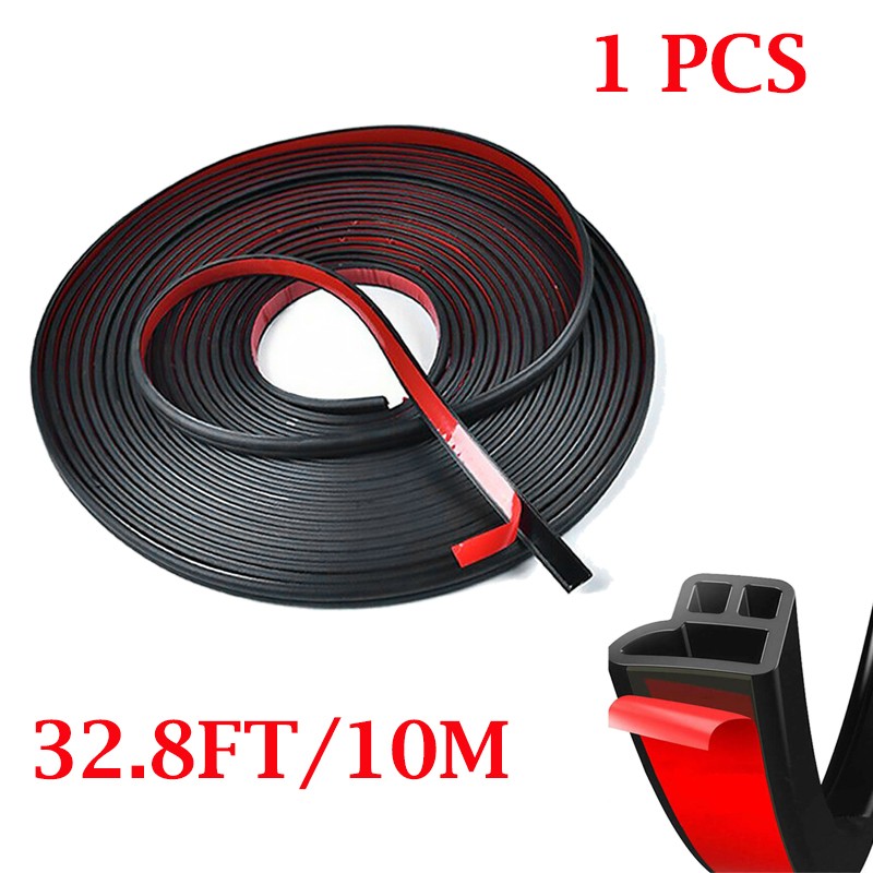 32.8Ft Car L-Shaped Door Rubber Sealing Strip Weatherstrip Edge Moulding Trim