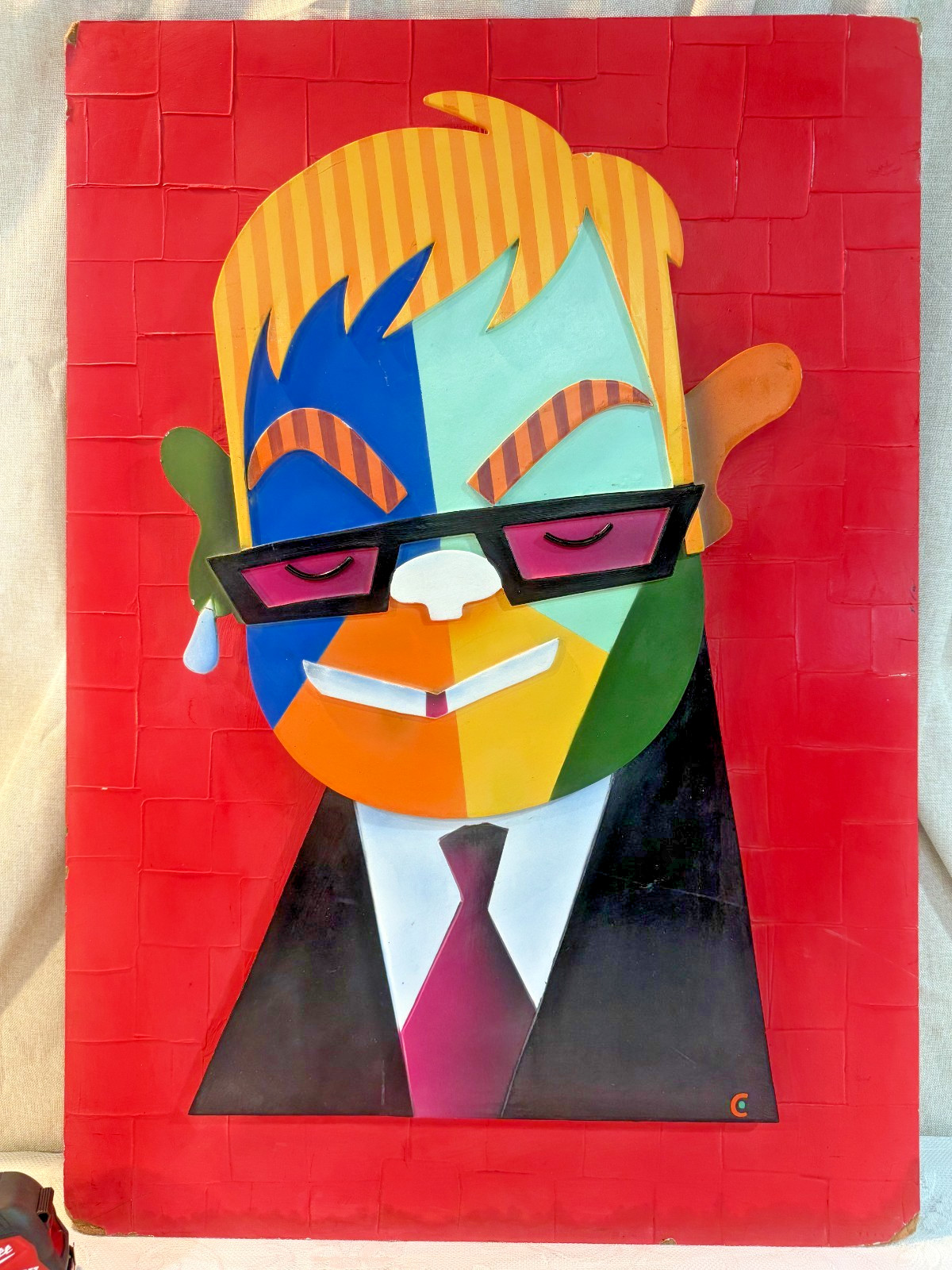 Original Art “ELTON JOHN” Mixed Media BY DAVID COWLES Signed MODERN 3D POP ART