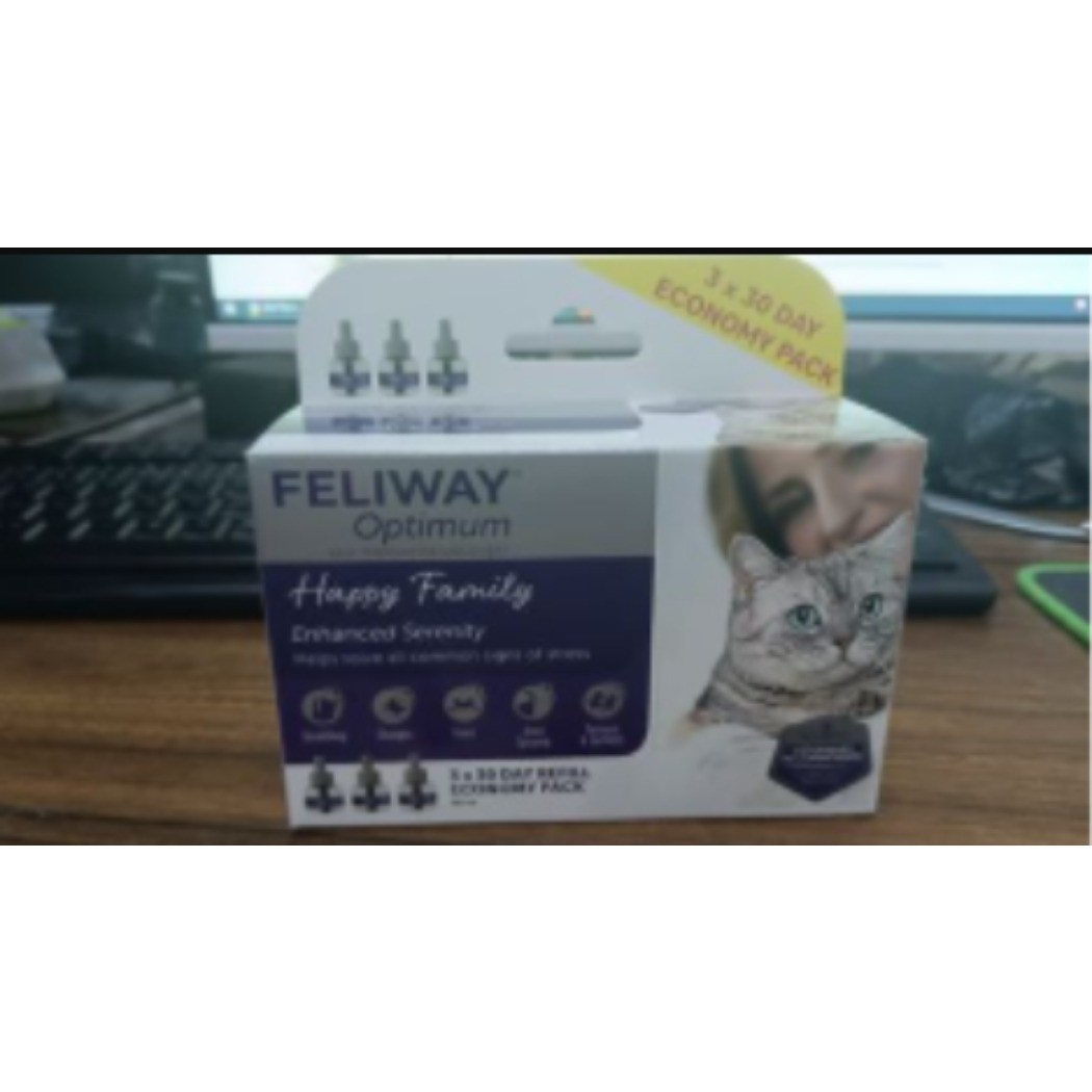 FELIWAY® Optimum 3 x 30 Day Cat Calming REFILLS for Pheromone Diffuser EXP 2027