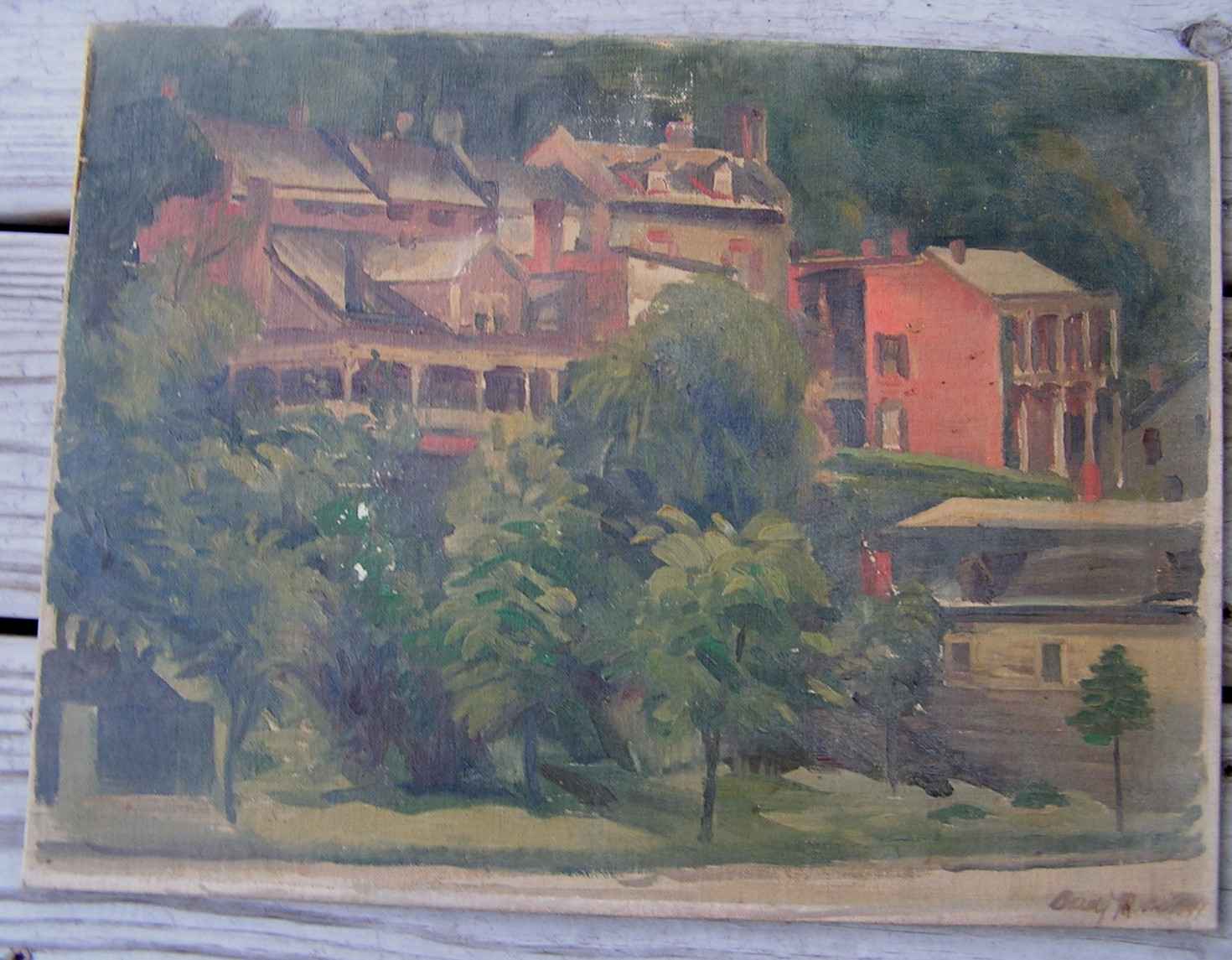 oil on canvas board signed dated 1941 CALIFORNIA impressionist look 12\