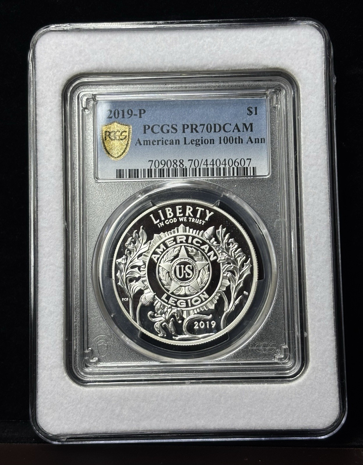2019-P American Legion Silver Dollar PR70 DCAM PCGS .999 Silver Proof w/ Capsule