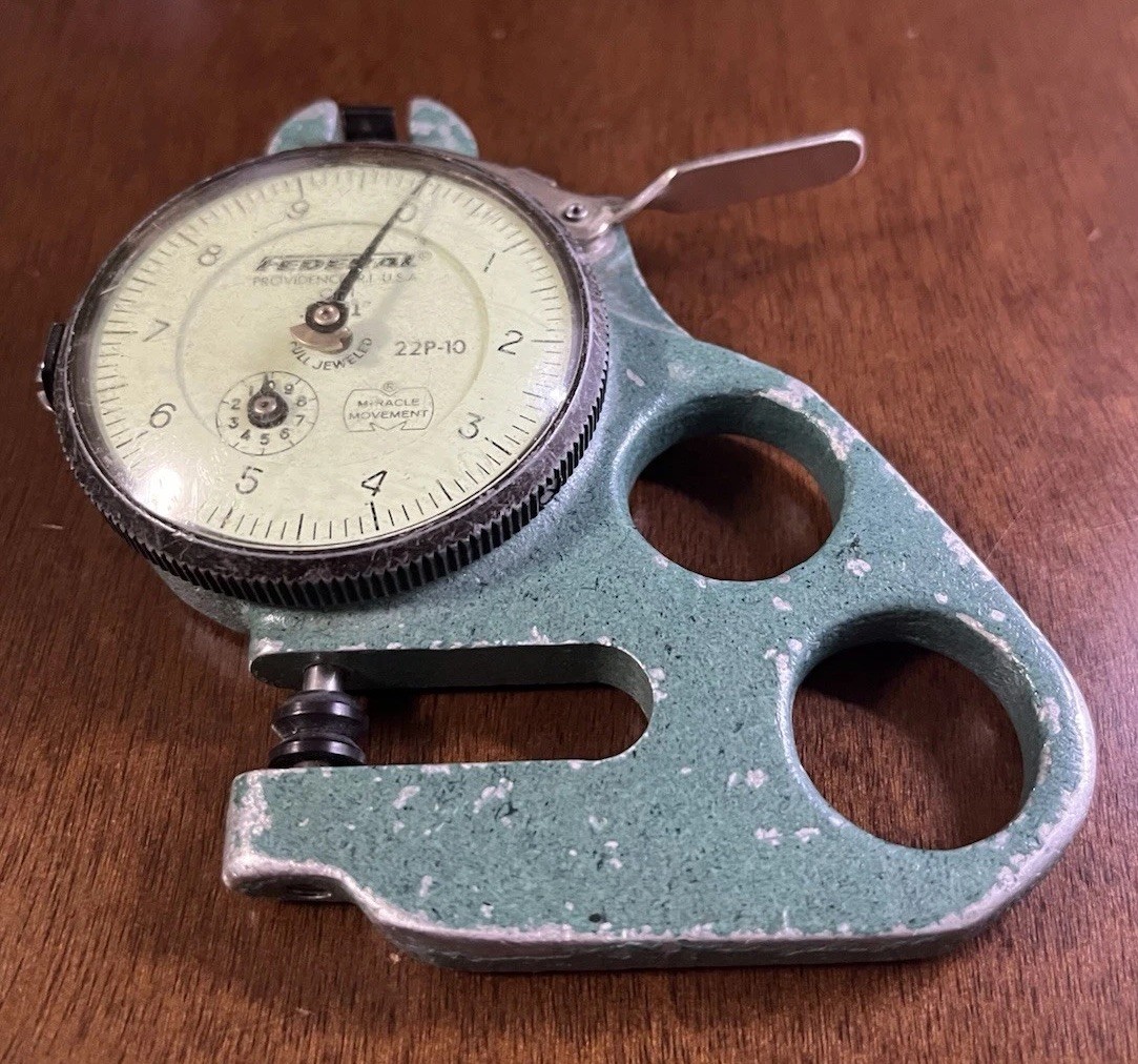 Vtg Federal Calibrator Thickness Measure Indicator 22P-10 C21 .0001 Working USA