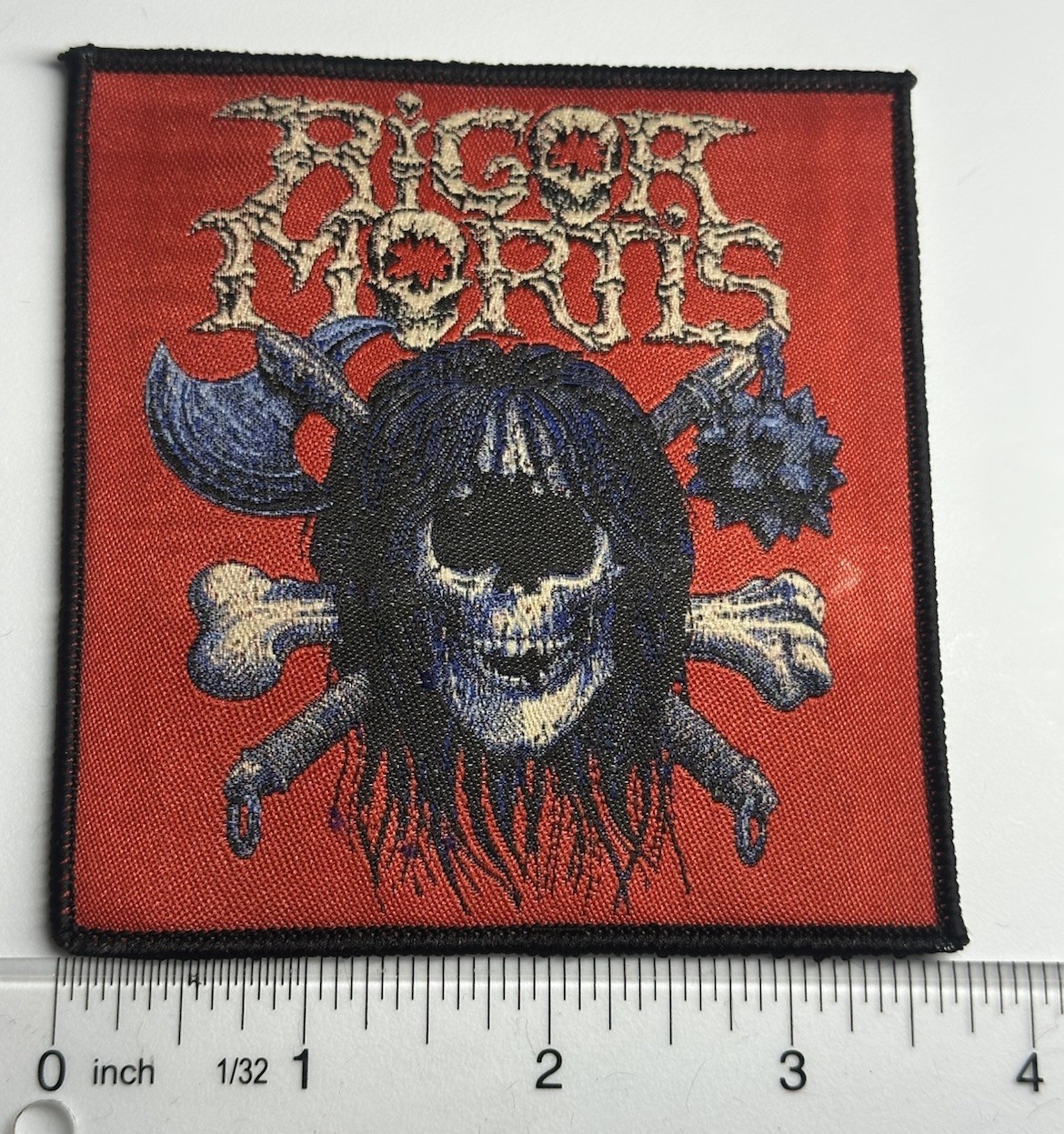 Rigor Mortis Black border woven patch