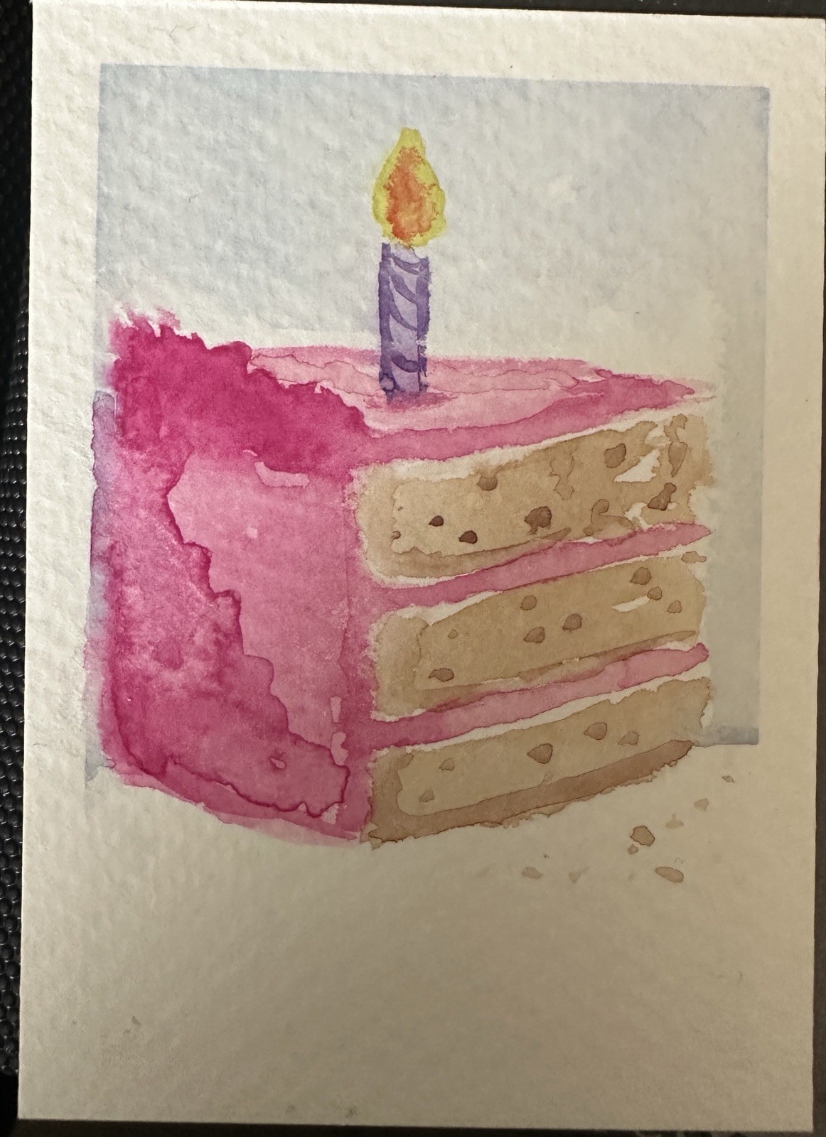 Original ACEO Cake Birthday ‘Cake’ Atc Card Angela Bowens Thestarlightstamp