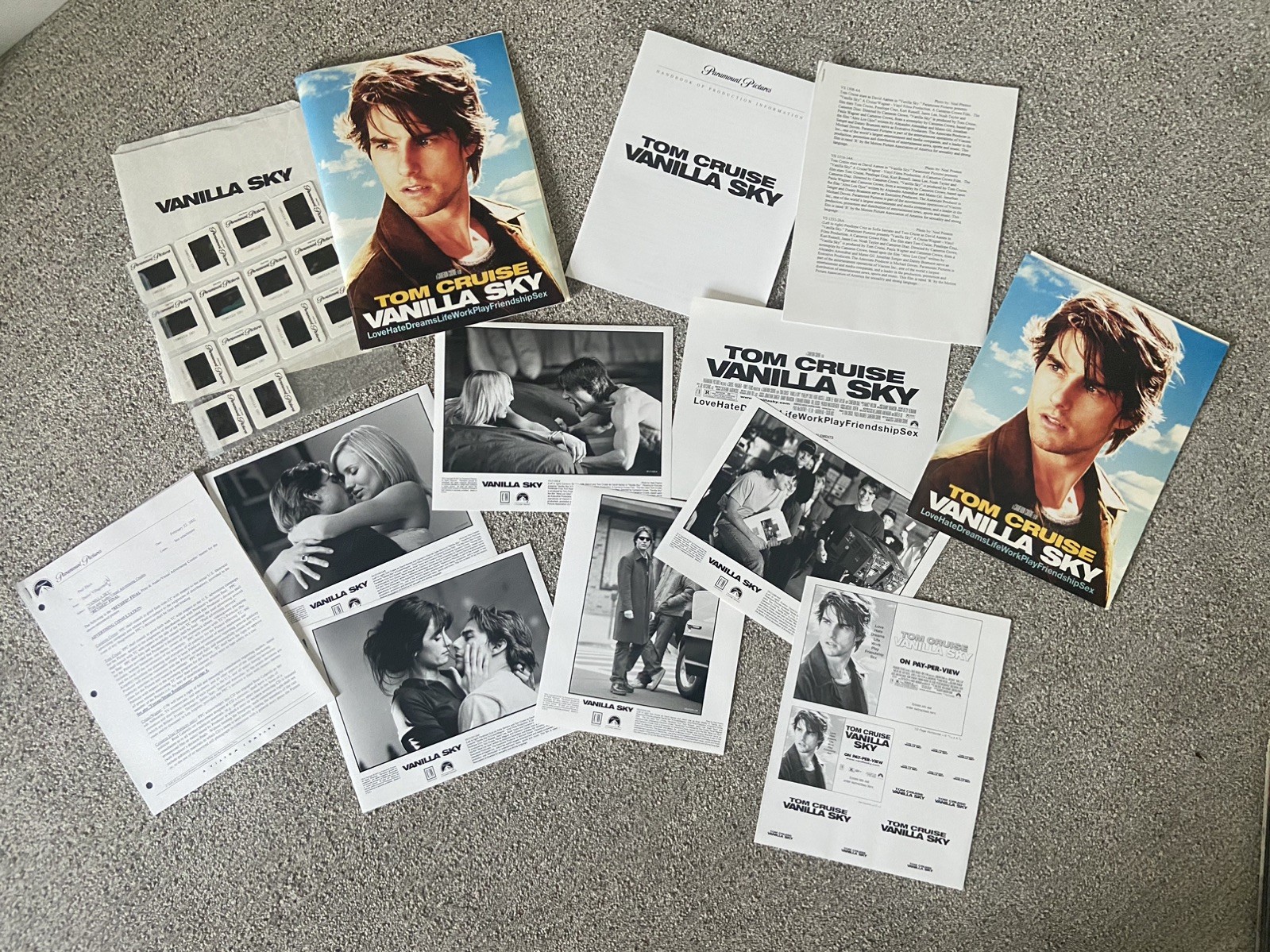Vanilla Sky Tom Cruise movie production set photos , press inf,  rare 2001 📖