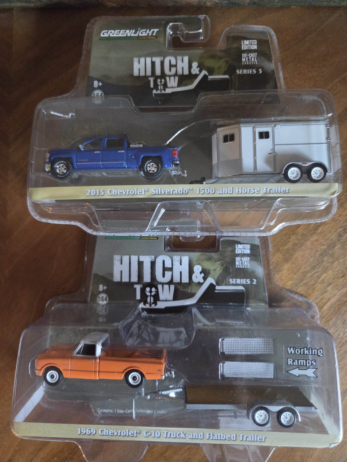 GREENLIGHT HITCH & TOW 69 Chevy C10 &  2015 Chevy Silverado towing horse trailer