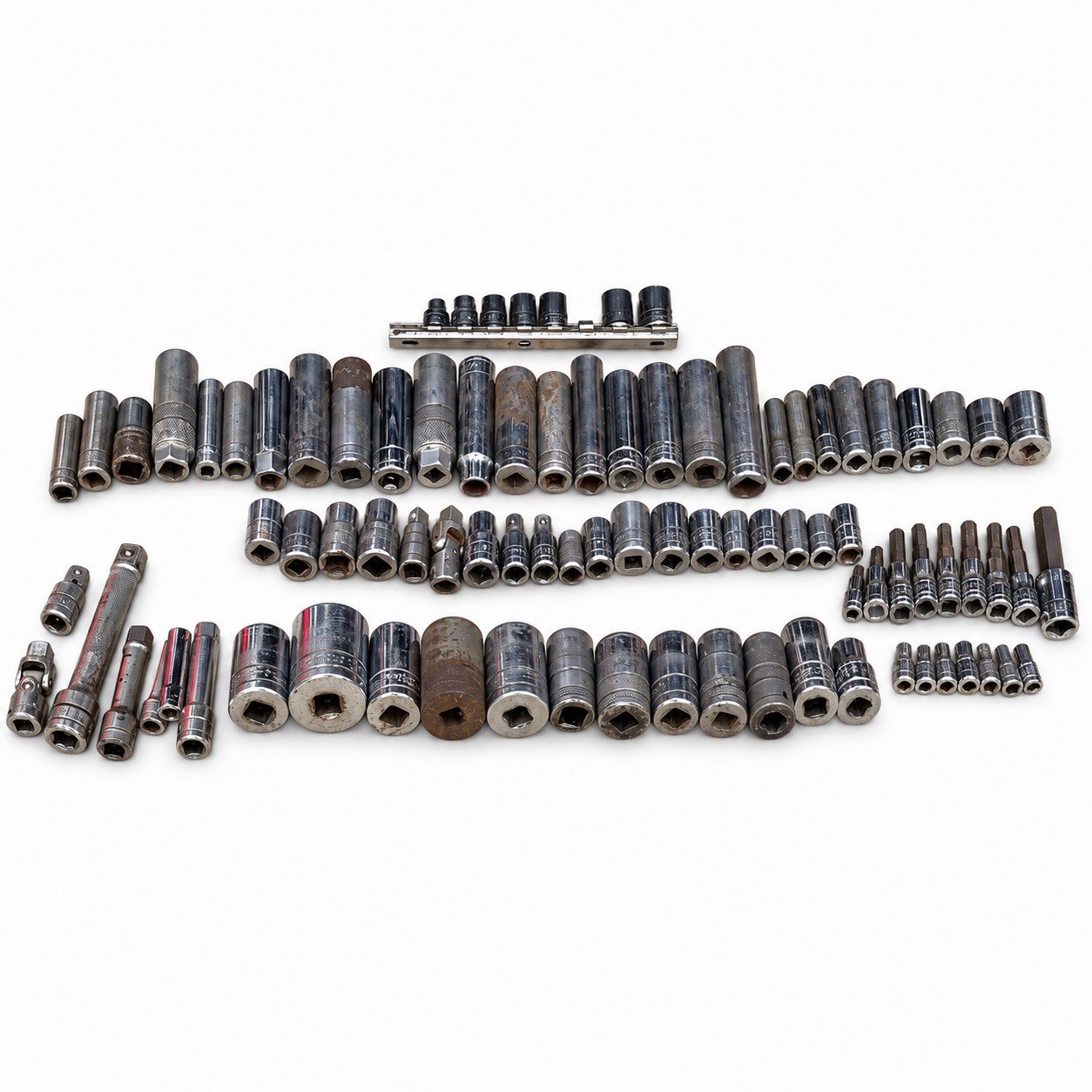 Huge Vintage SK Tools USA Socket Lot SAE Metric Deep Shallow S-K Wayne