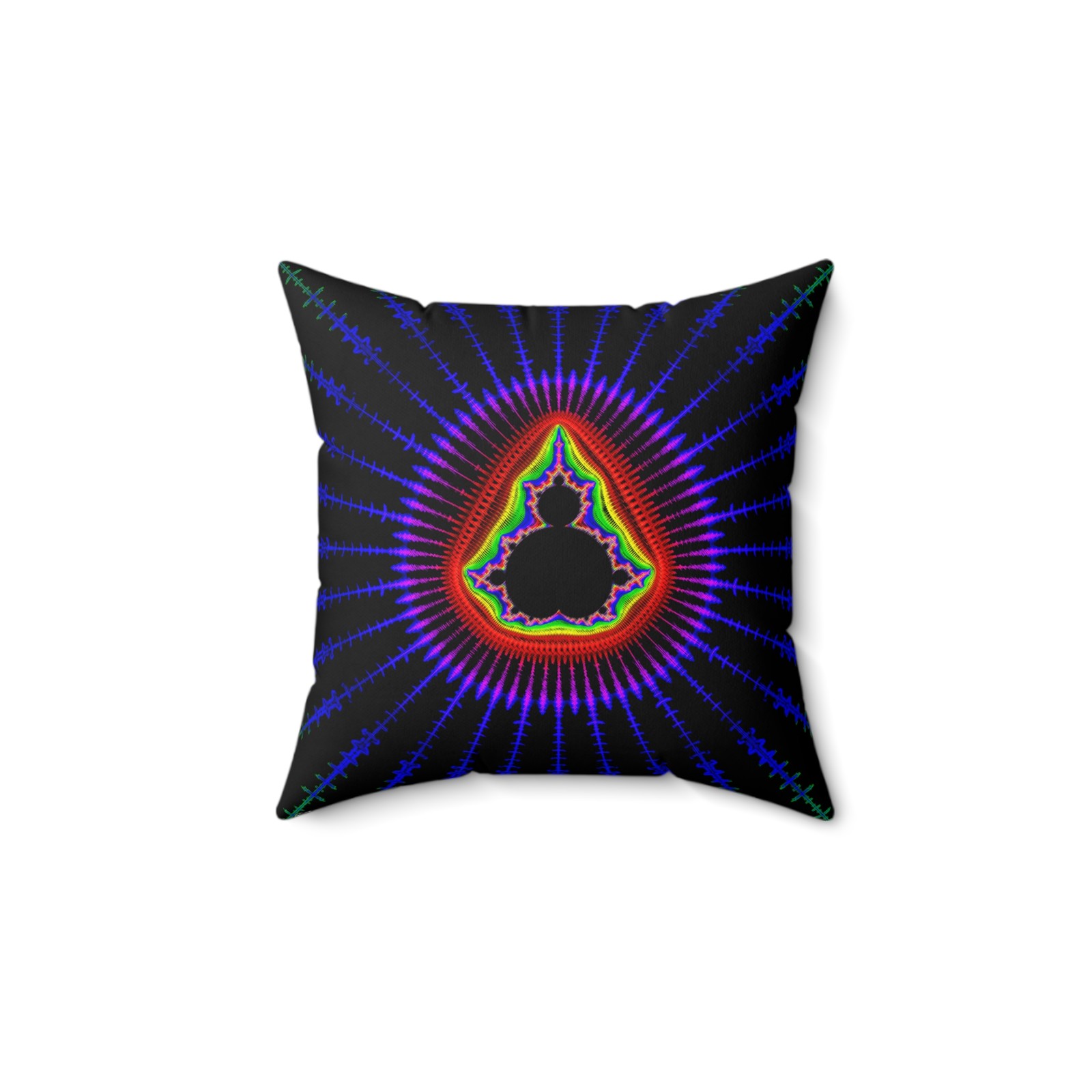 Reversible Fractal Art Pillow: Psychedelic Boho Decor
