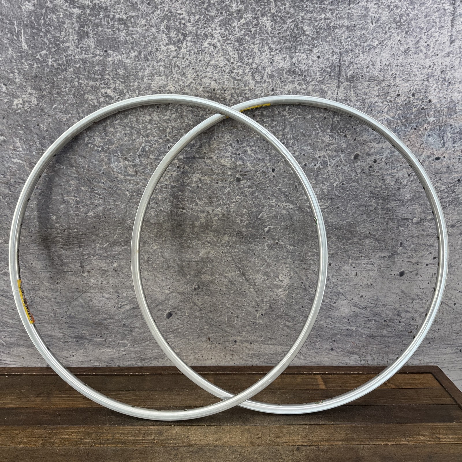 Vintage Ambrosio Hypothesis 700c Rim Set 36H Silver Clincher NOS Pair Alloy Road