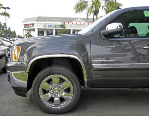 2008-2014 GMC Sierra 2500 3500 Polished Stainless Steel Fender Trim Molding 2008-2014 GMC Sierra 2500 3500 Polished Stainless Steel Fender Trim Molding