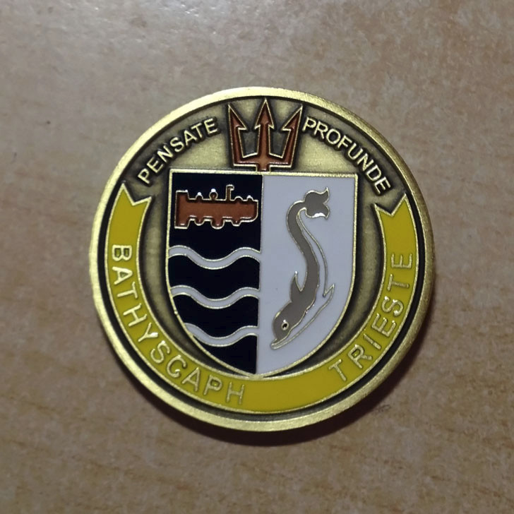 Bathyscaphe Trieste Deep Sea Submergible , Deep Submergence Coin - Collectible