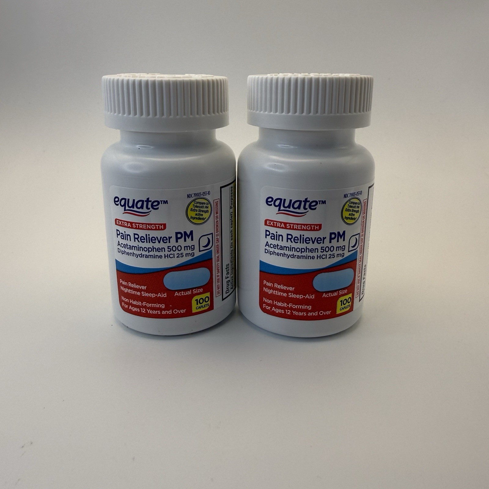 2x Equate Extra Strength Pain Reliever PM Caplets Nighttime 200 Count Exp 02/27 2x Equate Extra Strength Pain Reliever PM Caplets Nighttime 200 Count Exp 02/27
