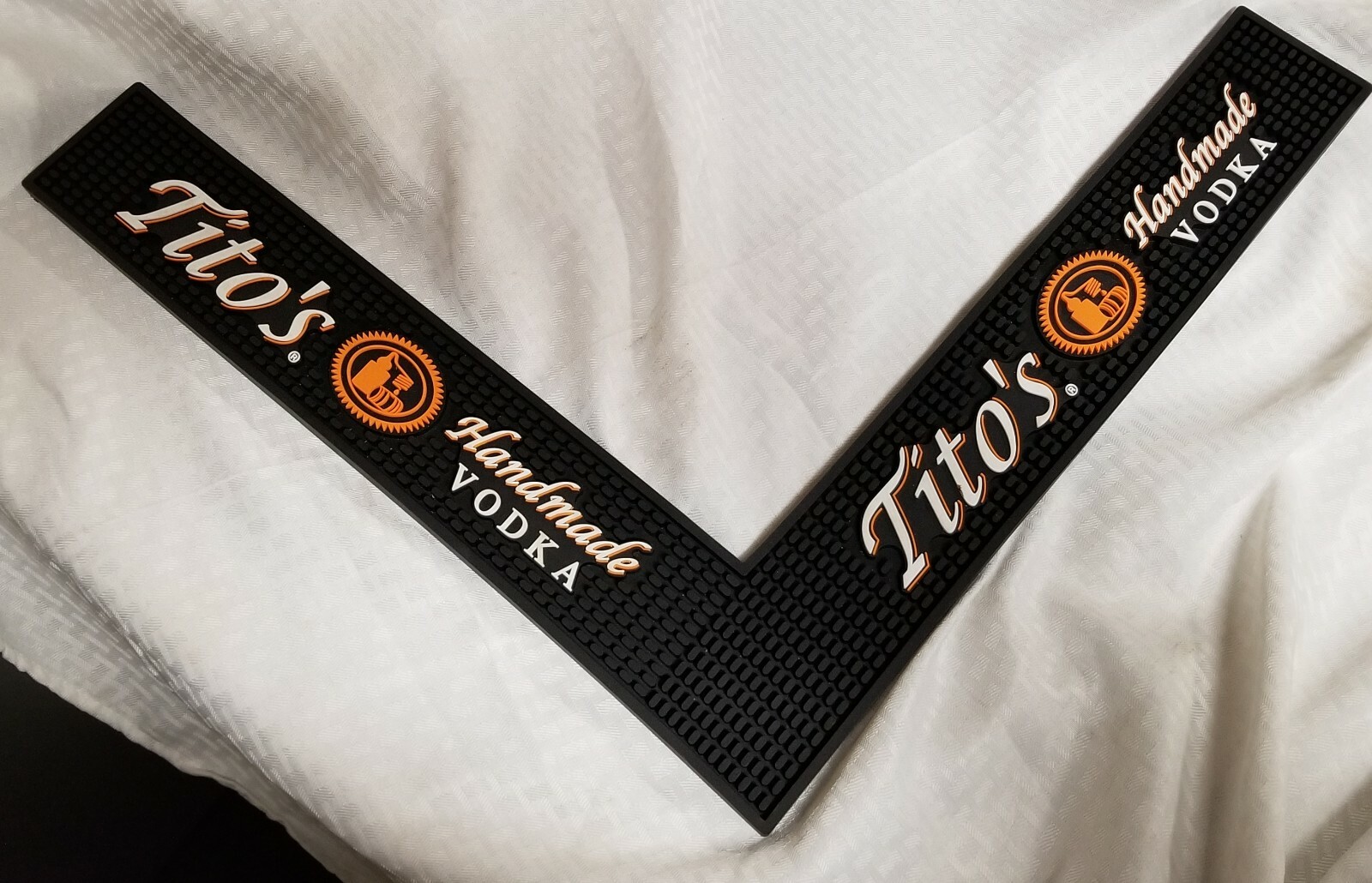 Tito's Hand Made Vodka Bar Service Corner Spill Rail Mat Man Cave NEW