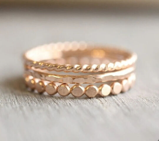 8 Pcs Set Copper Band Hammered Twisted Plain Mix Stacking Boho Ring WOMEN GIFT 8 Pcs Set Copper Band Hammered Twisted Plain Mix Stacking Boho Ring WOMEN GIFT
