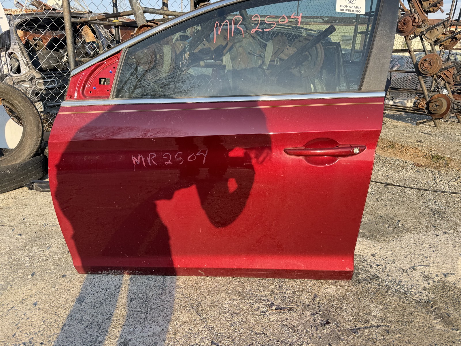 2015-2019 HYUNDAI SONATA FRONT DRIVER SIDE RED DOOR US BUILT OEM, 120-60541