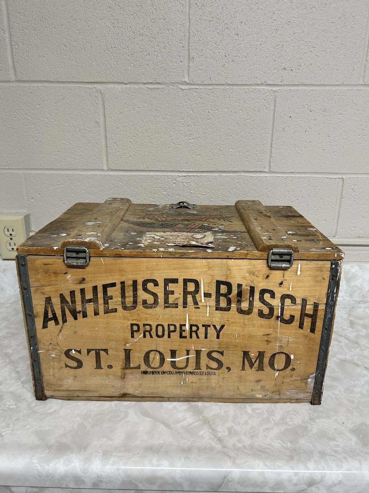 Vintage Budweiser Anheuser Busch Wooden Beer Crate Box 1933