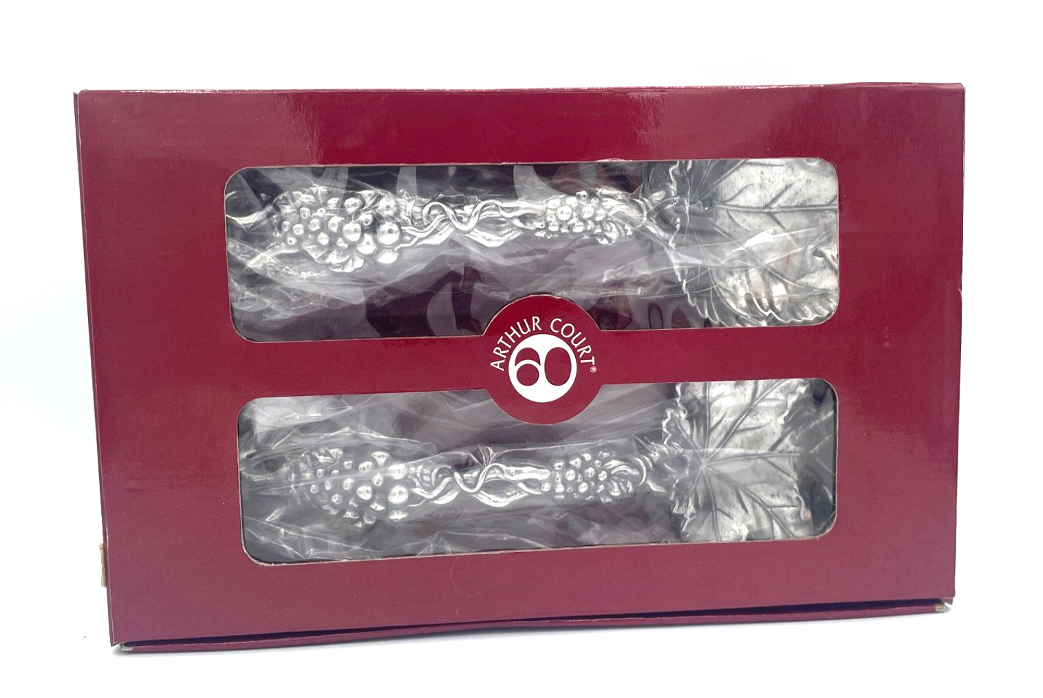 Vtg Arthur Court Magnolia or Grapevine Salad Serving Set Fork & Spoon New in Box