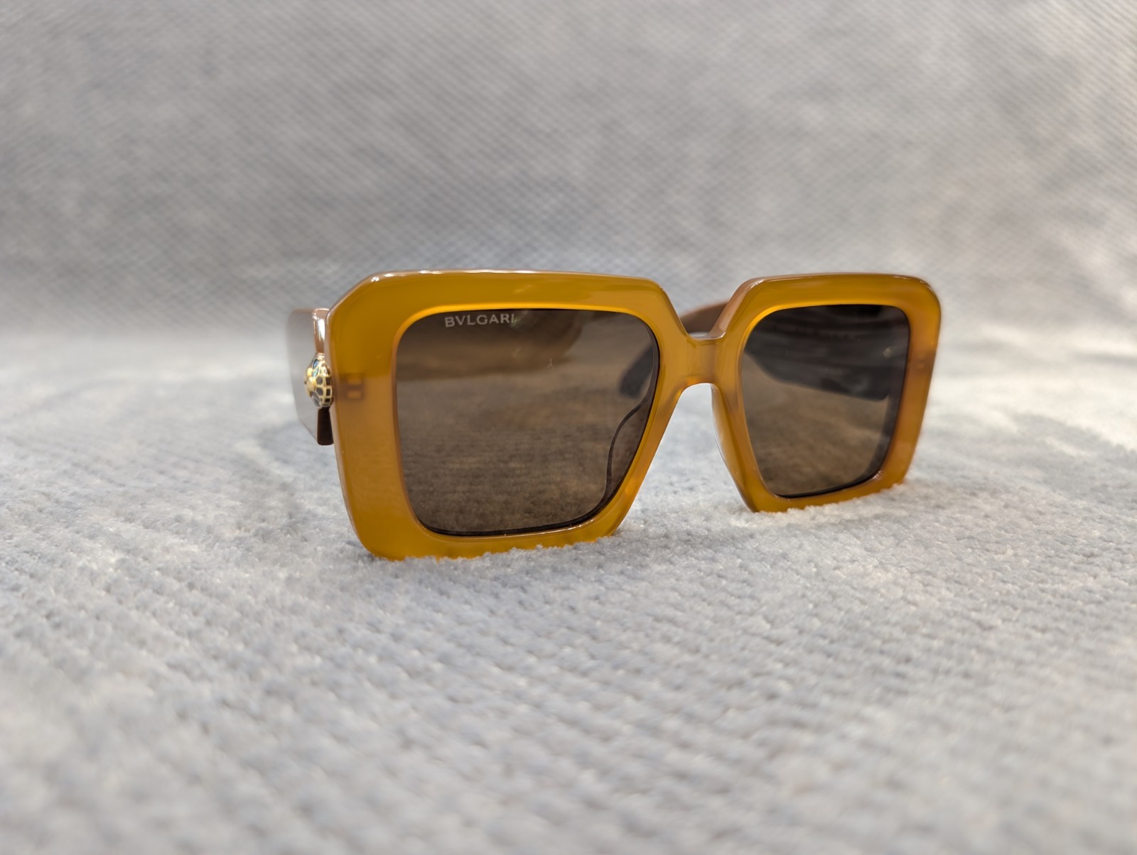 Bvlgari Sunglasses Serpenti BV40006I Womens Oversized Square Brown Tinted New