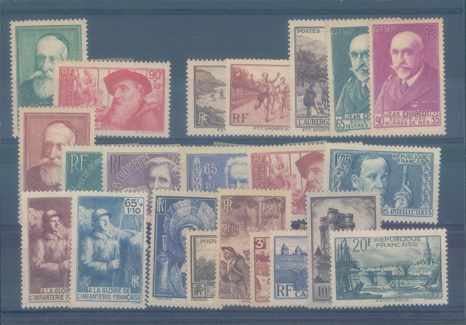 FRANCE 1937-1938 various MH stamps (CV $180 EUR154)
