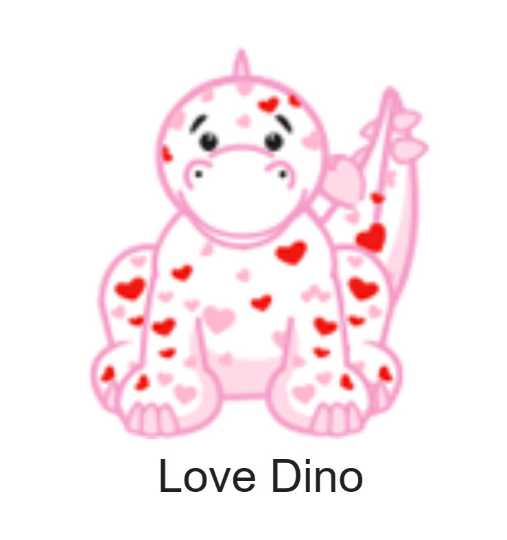 WEBKINZ- Love Dino *Virtual Code ONLY for Webkinz Classic