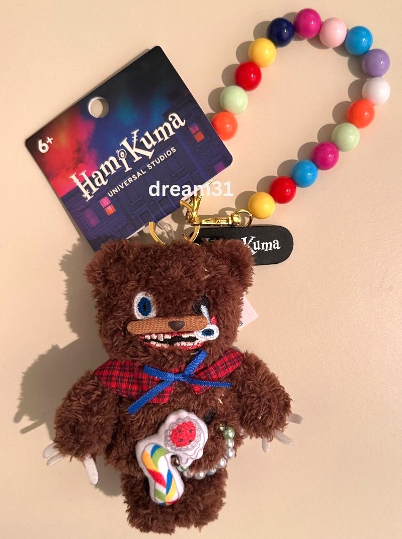 NWT Universal Studios Halloween Horror Nights Hami-Kuma Plush Bear Clip Keychain NWT Universal Studios Halloween Horror Nights Hami-Kuma Plush Bear Clip Keychain