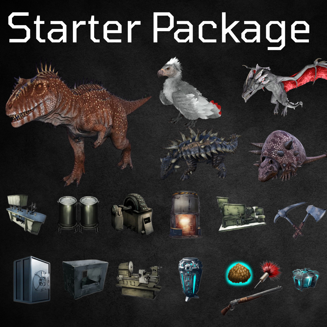 Ark ASA New Player Starter Package - PVE Official - Tames, Structures, and More