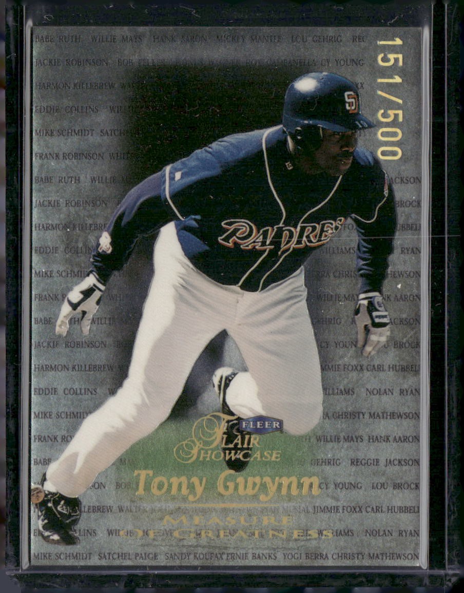 1999 Flair Showcase #6 MG Tony Gwynn Measure of Greatness #/500