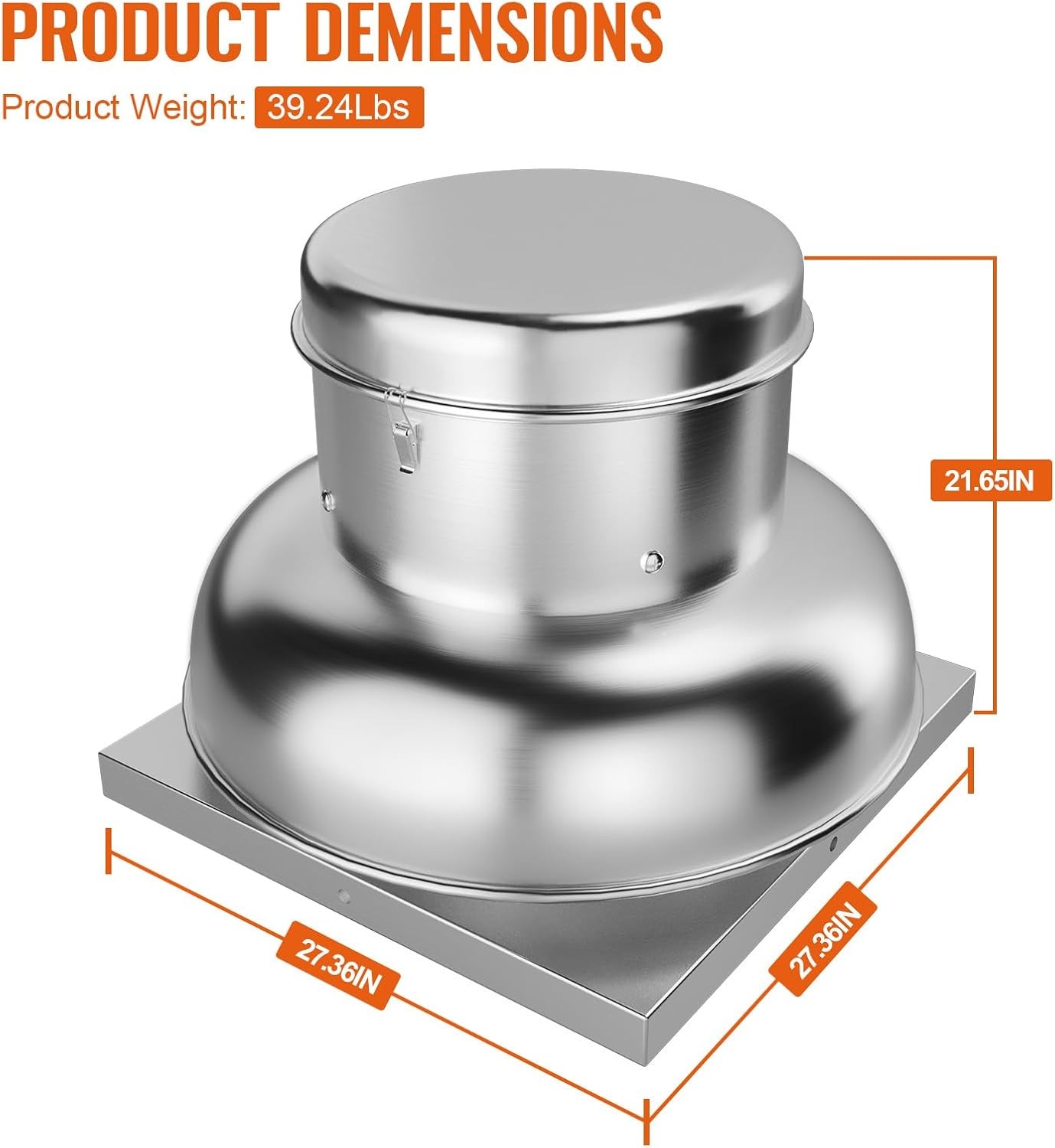 GRAVEE 1400/2400CFM Upblast Roof Exhaust Fan for Restaurant Kitchen Ventilation