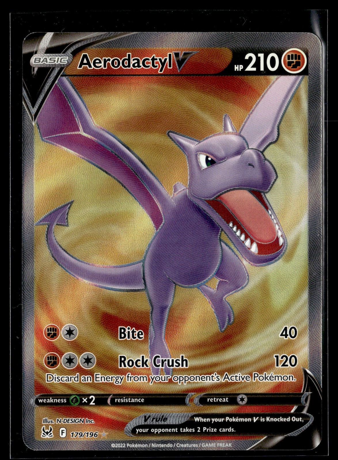 Pokemon TCG SWSH11: Lost Origin #179/196 Aerodactyl V (Full Art)