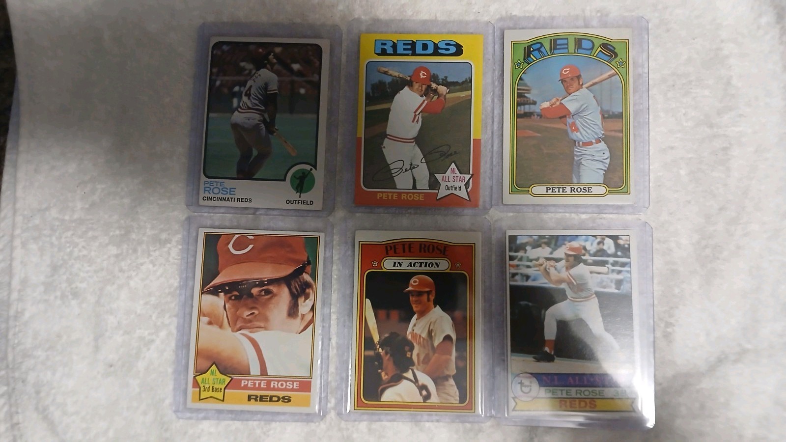 Lot of 6 TOPPS Baseball 1970\'s Pete Rose Cincinnati Reds NM Vintage Cards LOOK Lot of 6 TOPPS Baseball 1970\'s Pete Rose Cincinnati Reds NM Vintage Cards LOOK